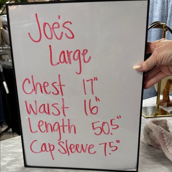 Joe's White Gauze Maxi Dress Smocked Waist Cap Sleeve Pockets Size Large - Picture 2 of 11